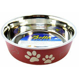 Loving Pets Dog Loving Pets Stainless Steel & Merlot Dish with Rubber Base