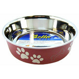 Loving Pets Dog Loving Pets Stainless Steel & Merlot Dish with Rubber Base