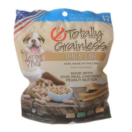 Loving Pets Dog Toy/Small Dogs - 6 oz - (Dogs up to 15 lbs) Loving Pets Totally Grainless Dental Care Chews - Chicken & Peanut Butter