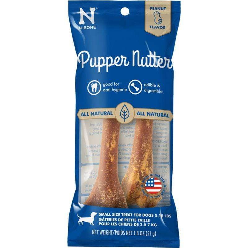 N-Bone Dog 2 count N-Bone Pupper Nutter Chew Peanut Butter Large