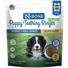 N-Bone Dog 3 count N-Bone Puppy Teething Rings Plus Chicken Flavor