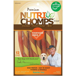 Nutri Chomps Dog 12 count Nutri Chomps Mini Twist Dog Treat Peanut Assorted Flavors