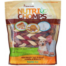 Scott Pet Dog 10 count Nutri Chomps Premium Mixed Flavor Braids Dog Chews 6 Inch