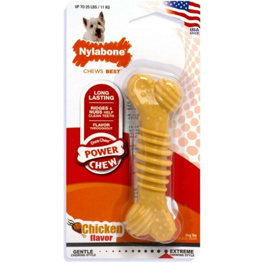 Nylabone Dog Regular - (Up to 25 lbs) Nylabone Dura Chew Power Chew Bone Chicken Flavor
