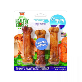 Nylabone Dog Regular - 3 Pack Nylabone Healthy Edibles DHA Puppy Chews - Turkey & Sweet Potato