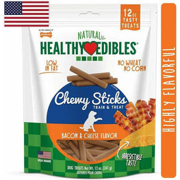 Nylabone Dog 12 oz Nylabone Healthy Edibles Natural Chewy Sticks Bacon and Cheese Flavor