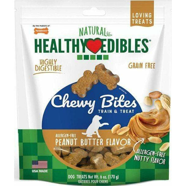 Nylabone Dog 6 oz Nylabone Natural Healthy Edibles Peanut Butter Chewy Bites Dog Treats