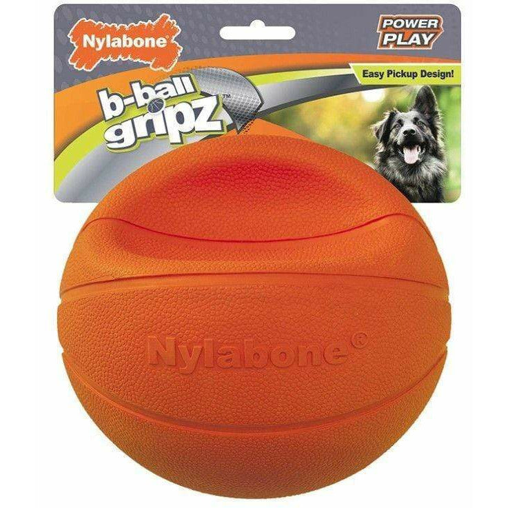 Nylabone Dog 1 count Nylabone Power Play B-Ball Grips Basketball Large 6.5" Dog Toy