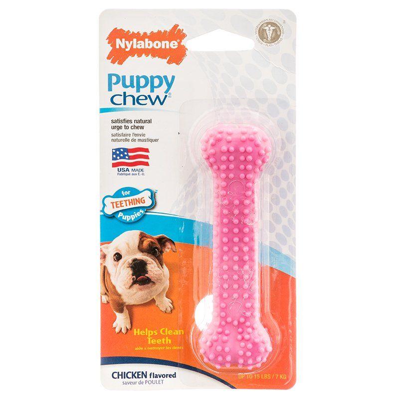 Nylabone Dog 3.75" Chew - (For Puppies up to 15 lbs) Nylabone Puppy Chew Dental Bone Chew Toy - Pink