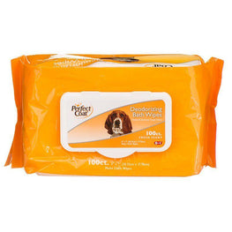 Perfect Coat Dog 100 Pack Perfect Coat Deodorizing Bath Wipes for Dogs