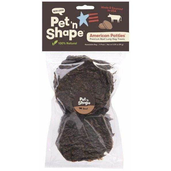 Pet 'n Shape Dog 1 lb Pet 'n Shape Natural American Patties Beef Lung Dog Treats