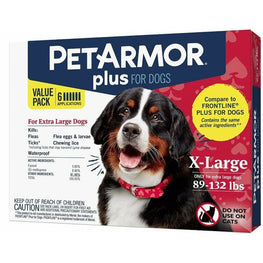 PetArmor Dog 6 count PetArmor Plus Flea and Tick Treatment for X-Large Dogs (89-132 Pounds)