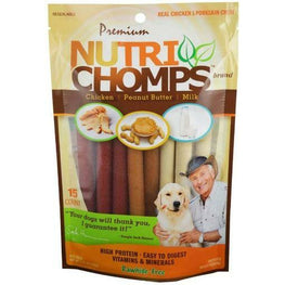 Scott Pet Dog 15 count Pork Chomps Premium Nutri Chomps Assorted Flavor Twist - MIni