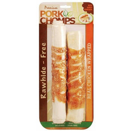 Scott Pet Dog 2 count Pork Chomps Real Chicken Wrapped Rolls