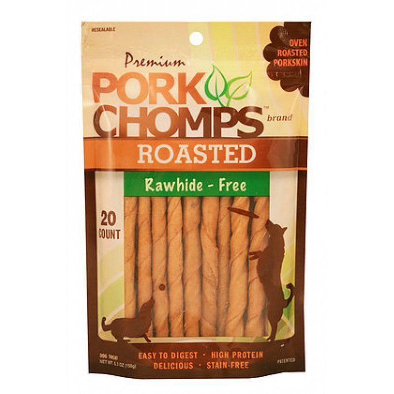 Scott Pet Dog Small - 20 Pack Pork Chomps Roasted Rawhide-Free Porkskin Twists