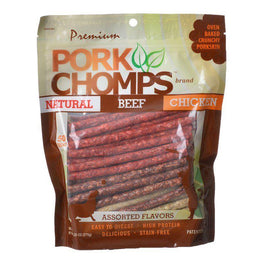 Scott Pet Dog 50 Pack - (Natural Beef & Chicken Flavors) Premium Pork Chomps Assorted Munchy Sticks