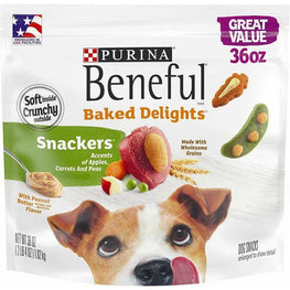 Purina Dog 36 oz Purina Beneful Baked Delights Snackers with Apples, Carrots, Peas, and Peanut Butter Dog Treats