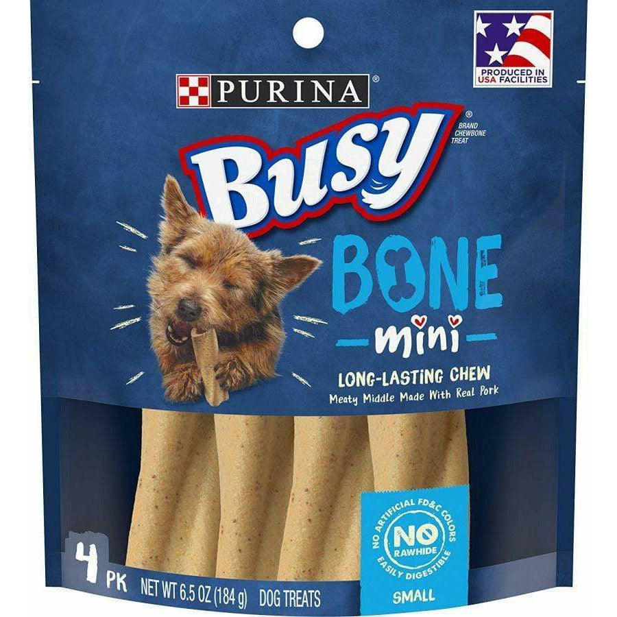Purina Dog 6.5 oz Purina Busy Bone Real Meat Dog Treats Mini