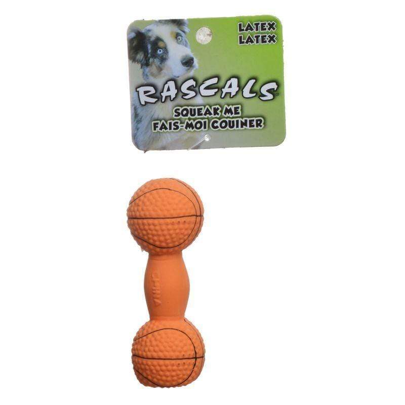 Coastal Pet Dog 4" Long Rascals Latex Basketball Dumbbell Dog Toy