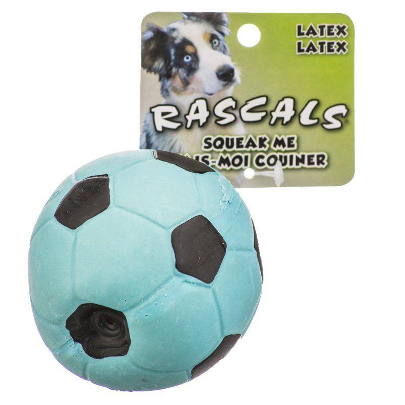 Coastal Pet Dog 3" Diameter Rascals Latex Soccer Ball for Dogs - Blue