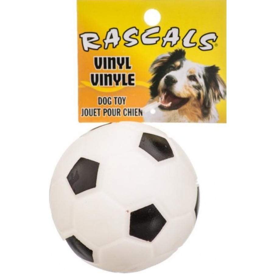 Coastal Pet Dog 3" Diameter Rascals Vinyl Soccer Ball for Dogs - White
