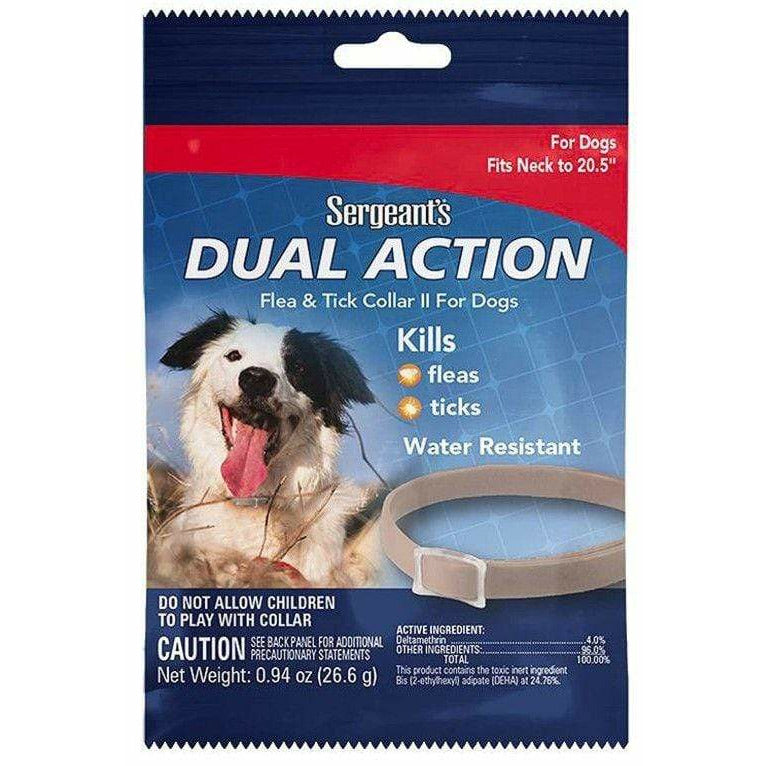 Sergeants Dog 1 count Sergeants Dual Action Flea and Tick Collar II for Dogs Neck Size 20.5"