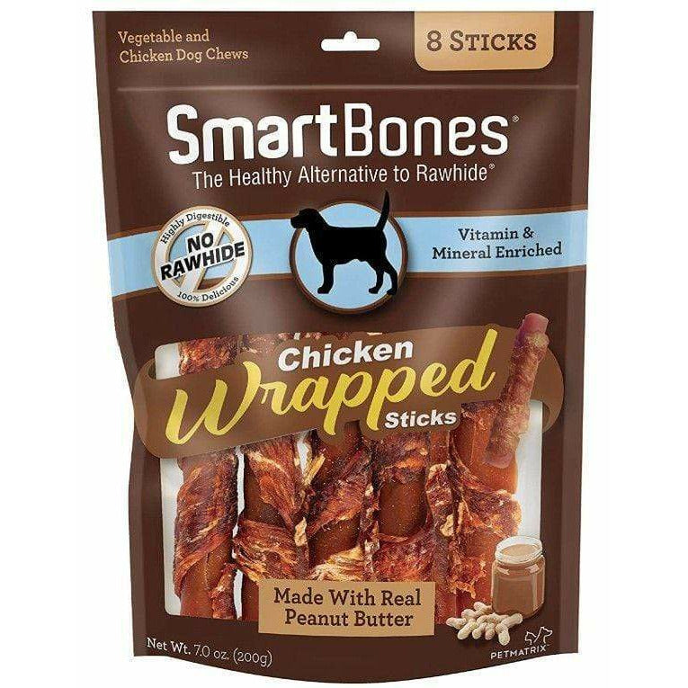 Smartbones Dog 8 count SmartBones Chicken Wrapped Peanut Butter Sicks Rawhide Free Dog Chew