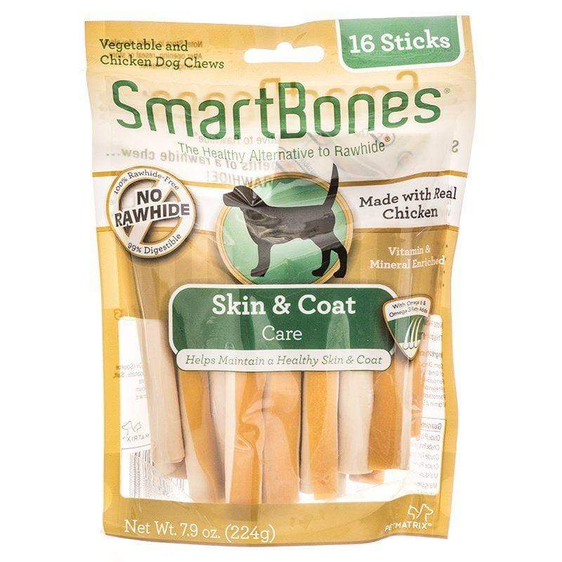 Smartbones Dog 16 Pack - (3.75" Sticks) SmartBones Skin & Coat Care Treat Sticks for Dogs - Chicken