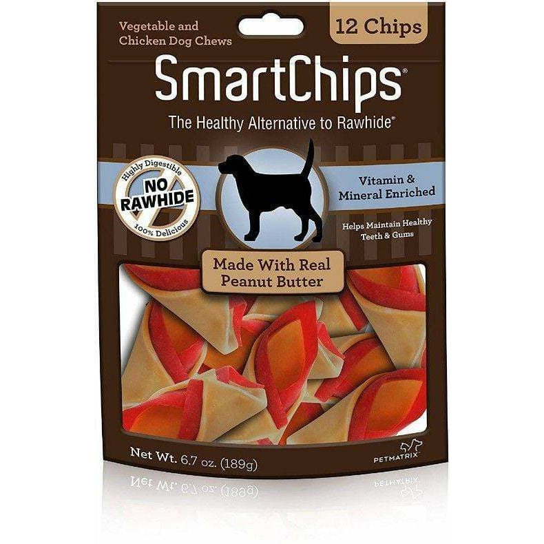 Smartbones Dog 3" Chips (12 Pack) SmartBones SmartChips - Peanut Flavored Dog Chews