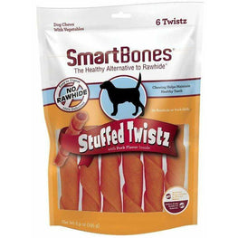 Smartbones Dog 6 count SmartBones Stuffed Twistz Vegetable and Pork Rawhide Free Dog Chew