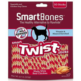 Smartbones Dog 50 count SmartBones Vegetable and Chicken Smart Twist Sticks Rawhide Free Dog Chew