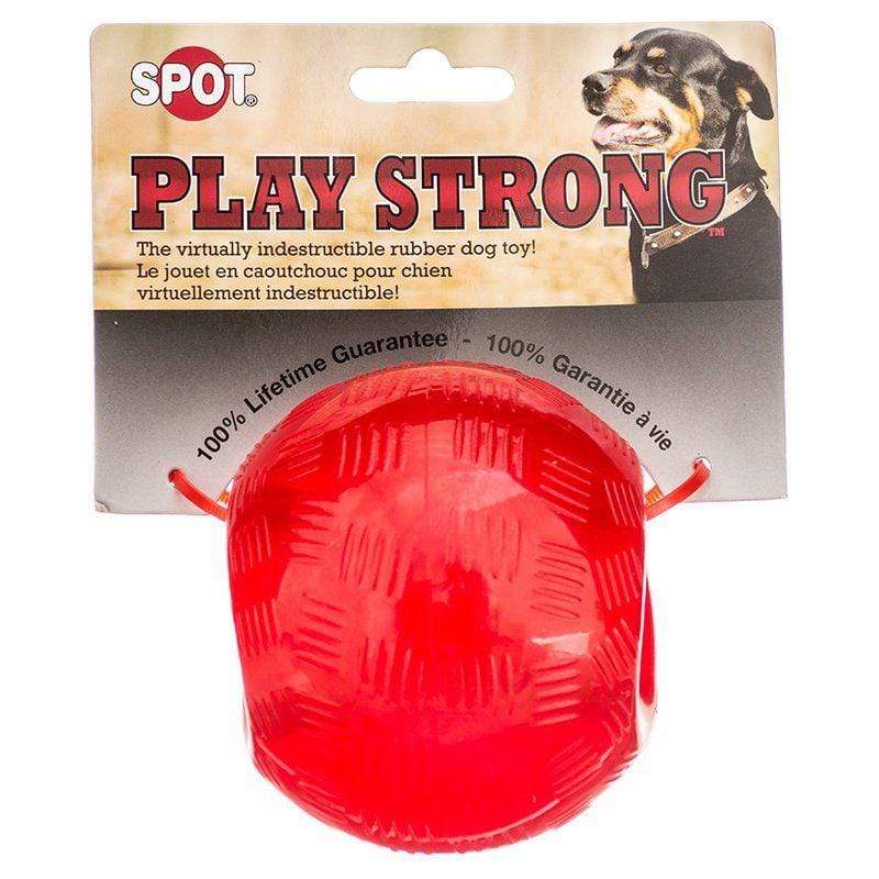 Spot Dog 3.75" Diameter Spot Play Strong Rubber Ball Dog Toy - Red