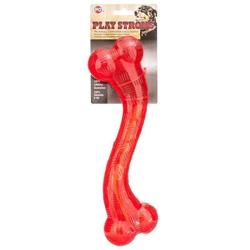 Spot Dog 12" Long Spot Play Strong Rubber Stick Dog Toy - Red