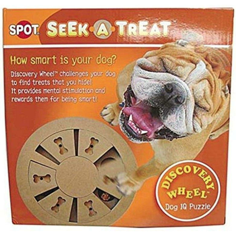 Spot Dog 1 count Spot Seek-A-Treat Discovery Wheel Interactive Dog Treat and Toy Puzzle