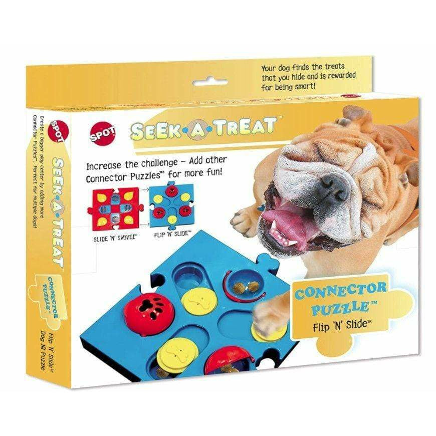 Spot Dog 1 count Spot Seek-A-Treat Flip 'N Slide Connector Puzzle Interactive Dog Treat and Toy Puzzle