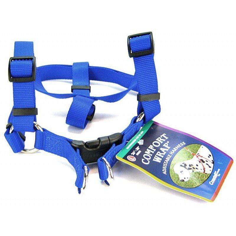 Tuff Collar Dog Large (Girth Size 26"-40") Tuff Collar Comfort Wrap Nylon Adjustable Harness - Blue