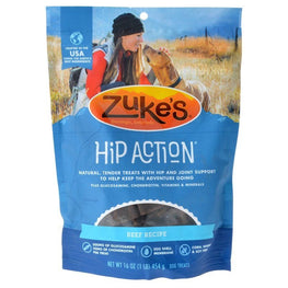 Zukes Dog 1 lb Zukes Hip Action Hip & Joint Supplement Dog Treat - Roasted Beef Recipe