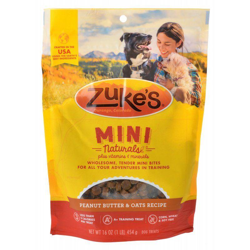 Zukes Dog 1 lb Zukes Mini Naturals Dog Treats - Peanut Butter & Oats Recipe