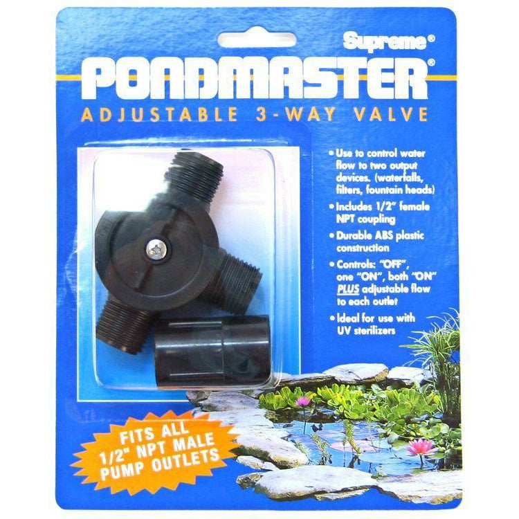 Pondmaster Pond 1/2" Diverter Valve for Models 2, 3, 5 & 7 Pondmaster Adjustabel 3-Way Valve