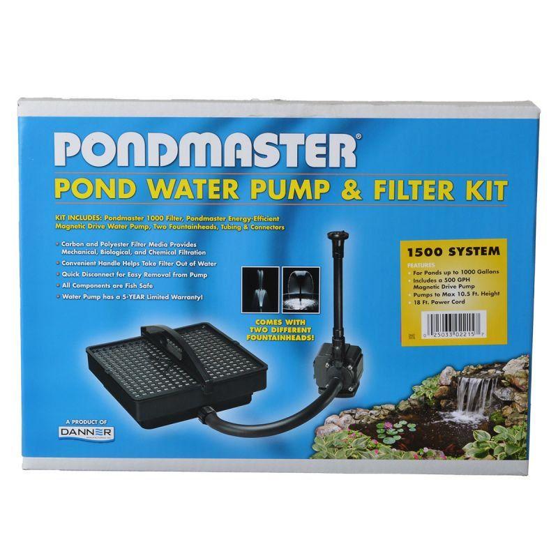 Pondmaster Pond Model 1500 - 500 GPH (Up to 1,000 Gallons) Pondmaster Garden Pond Filter System Kit