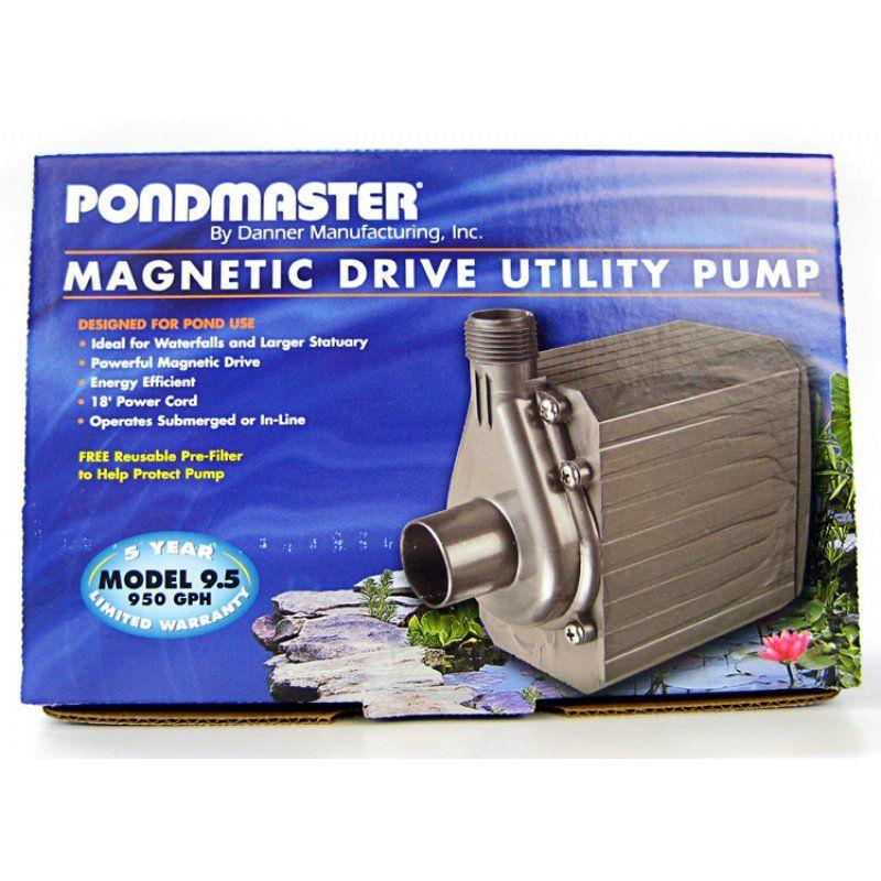 Pondmaster Pond Model 9.5 (950 GPH) Pondmaster Pond-Mag Magnetic Drive Utility Pond Pump