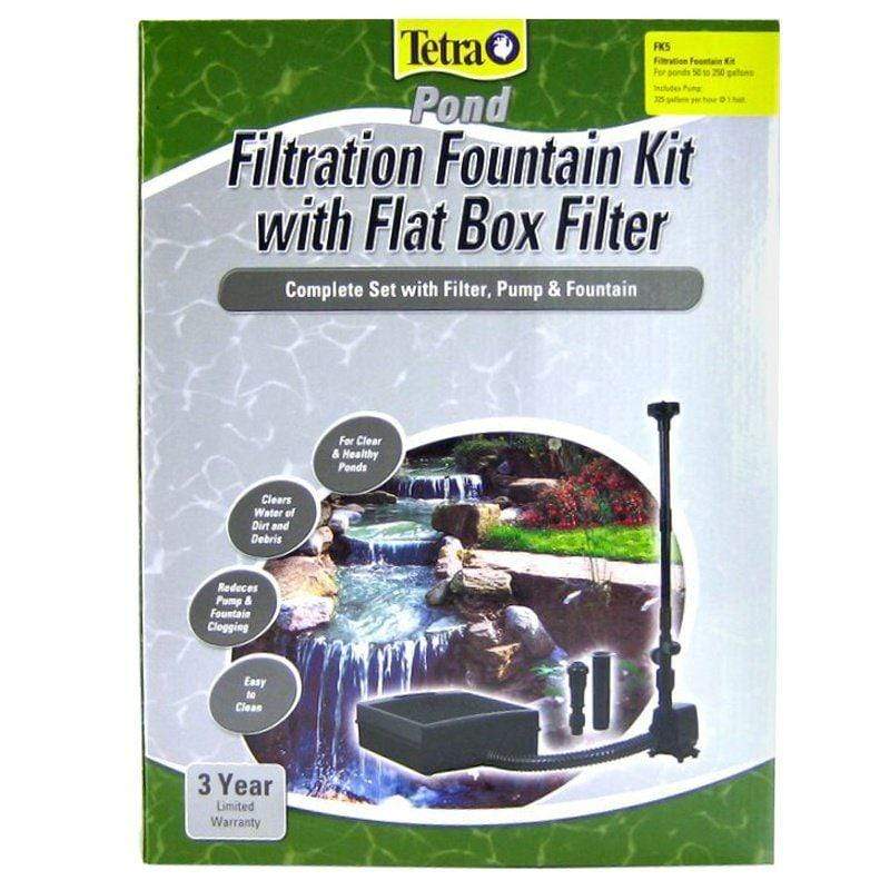 Tetra Pond Pond FK5 - 325 GPH - For Ponds up to 250 Gallons Tetra Pond Filtration Fountain Kit with Submersible Flat Box Filter