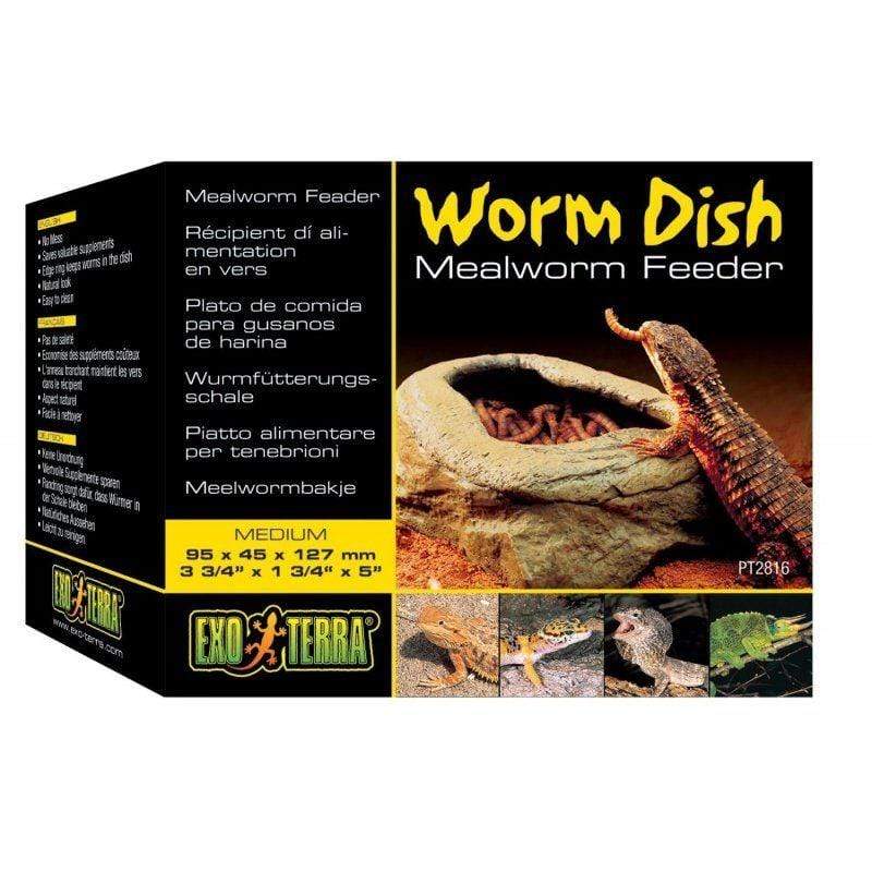 Exo-Terra Reptile Mealworm Feeder - (5"L x 5"W x 6.1"H) Exo-Terra Worm Dish