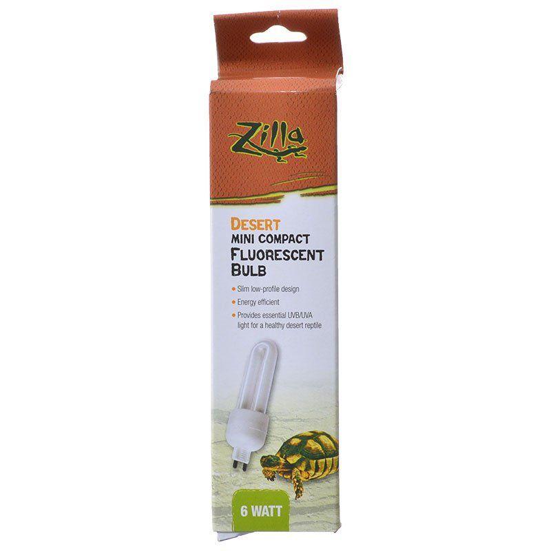 Zilla Reptile 1 Bulb - (6 Watt) Zilla Desert Mini Compact Fluorescent UVA/UVB Bulb