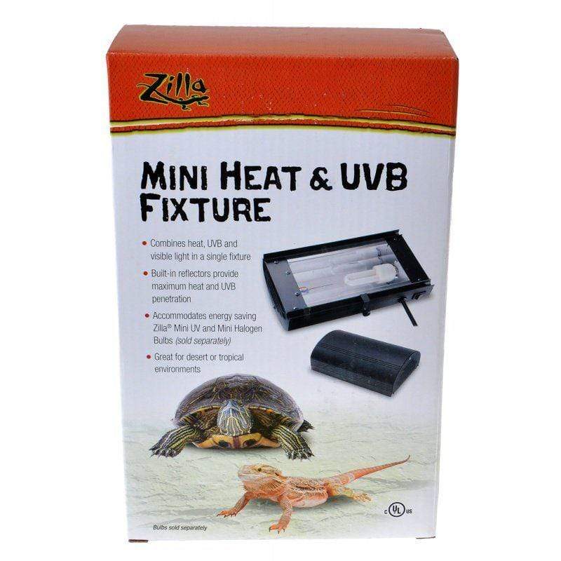 Zilla Reptile 1 Pack - (9-1/4"L x 5-1/8"W x 2-5/8"H) Zilla Mini Heat & UVB Fixture