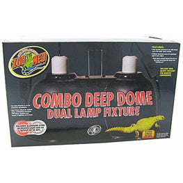 Zoo Med Reptile Up to 300 Watts Combined Zoo Med Combo Deep Dome Dual Lamp Fixture