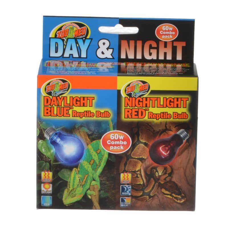 Zoo Med Reptile 60 Watts - Combo Pack Zoo Med Day & Night Reptile Bulbs Combo Pack