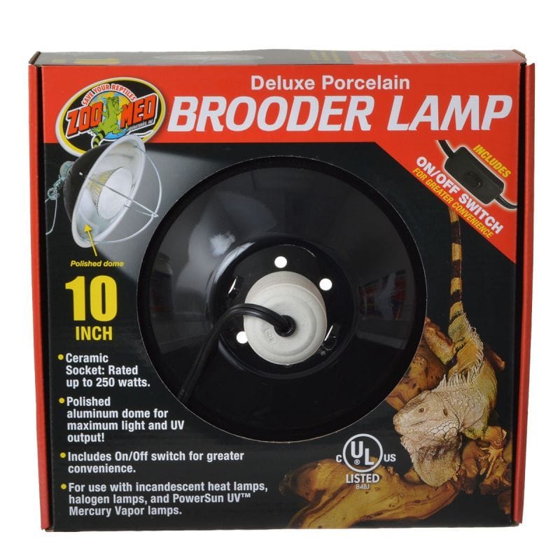 Zoo Med Reptile Up to 250 Watts (10" Diameter) Zoo Med Delux Porcelain Brooder Lamp - Black