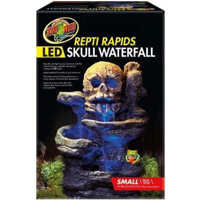 Zoo Med Reptile Small - (7.5"L x 5.25"W x 11.25"H) Zoo Med Repti Rapids LED Skull Waterfall