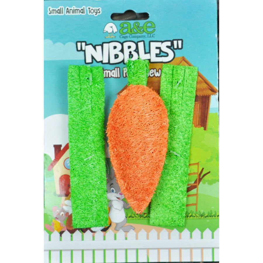 AE Cage Company Small Pet 3 count AE Cage Company Nibbles Carrot and Celery Loofah Chew Toys